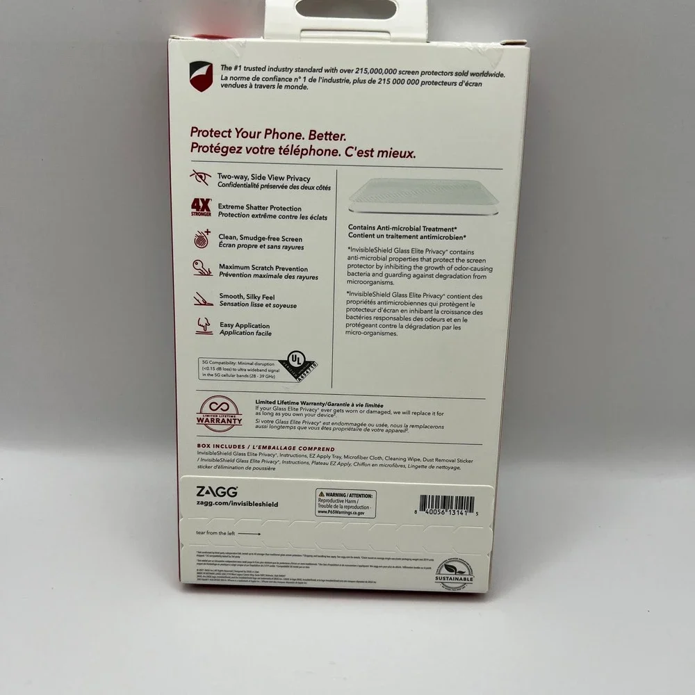 ZAGG InvisibleShield Glass Elite Privacy Screen Protector iPhone 12 12 Pro 11 XR